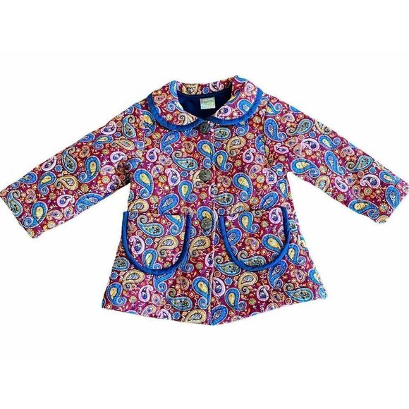 Maria Elena Quilted‎ Jacket Paisley Colorful Pockets Size 3T - Picture 2 of 5